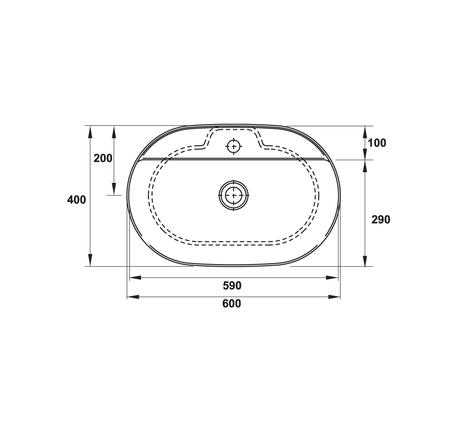 Chậu rửa đặt bàn Luv 600 x 400 588.45.182